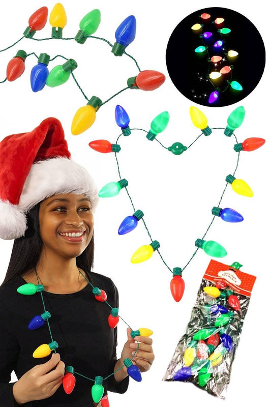 Christmas String Lights LED Light-Up Bulb Necklace