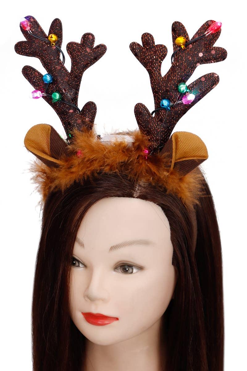 Rudolph Fuzzy Antler LED Light-Up Hairband