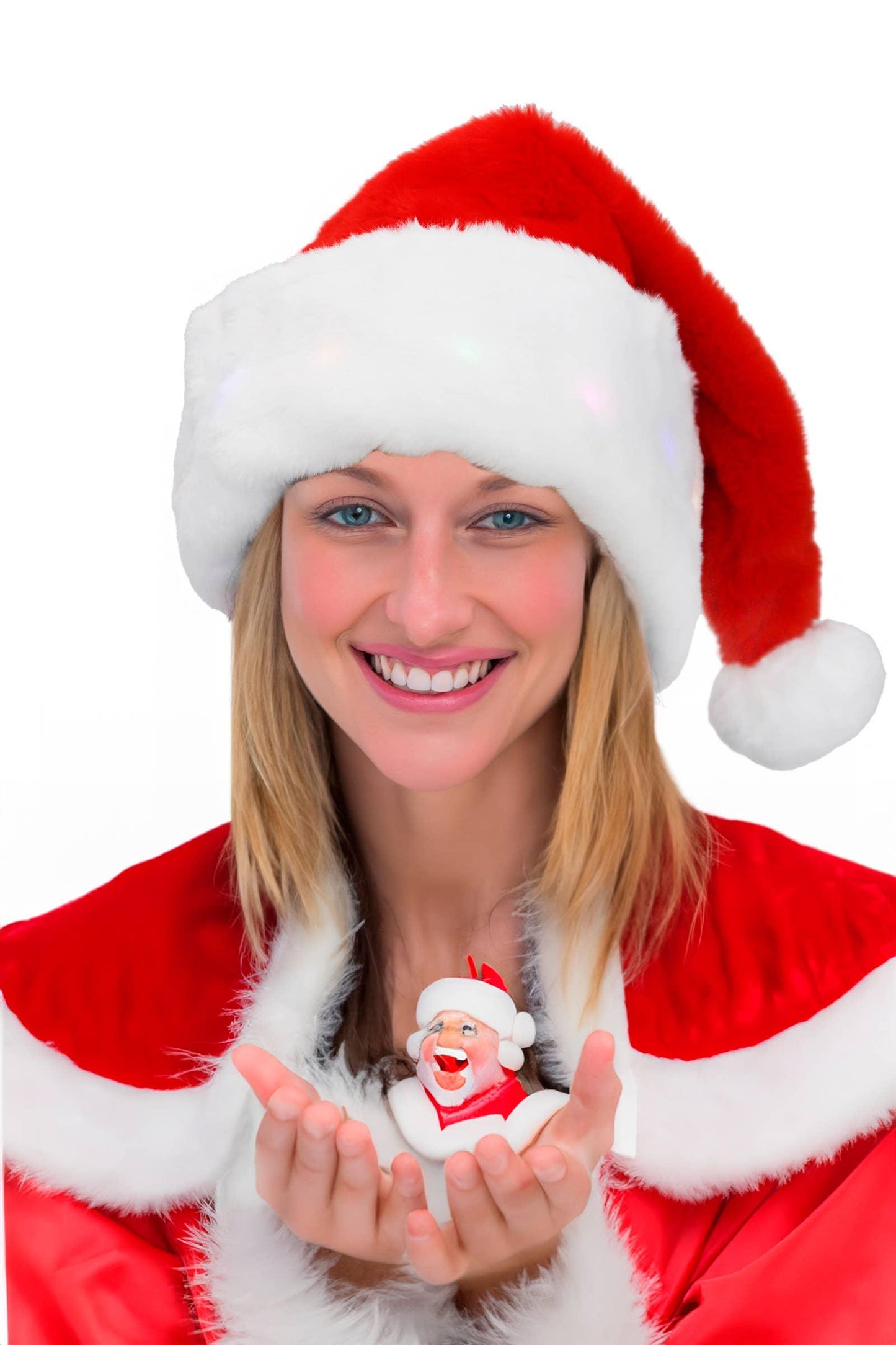 Classic LED Light-Up Thick Christmas Santa Hat