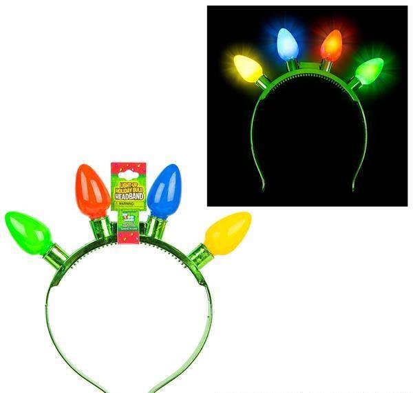 8"Light-up Christmas bulb headband