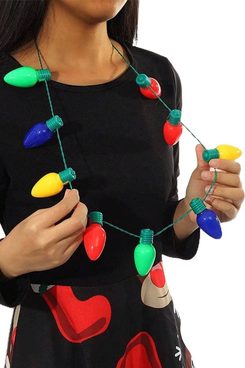 Christmas String Lights LED Light-Up Bulb Necklace