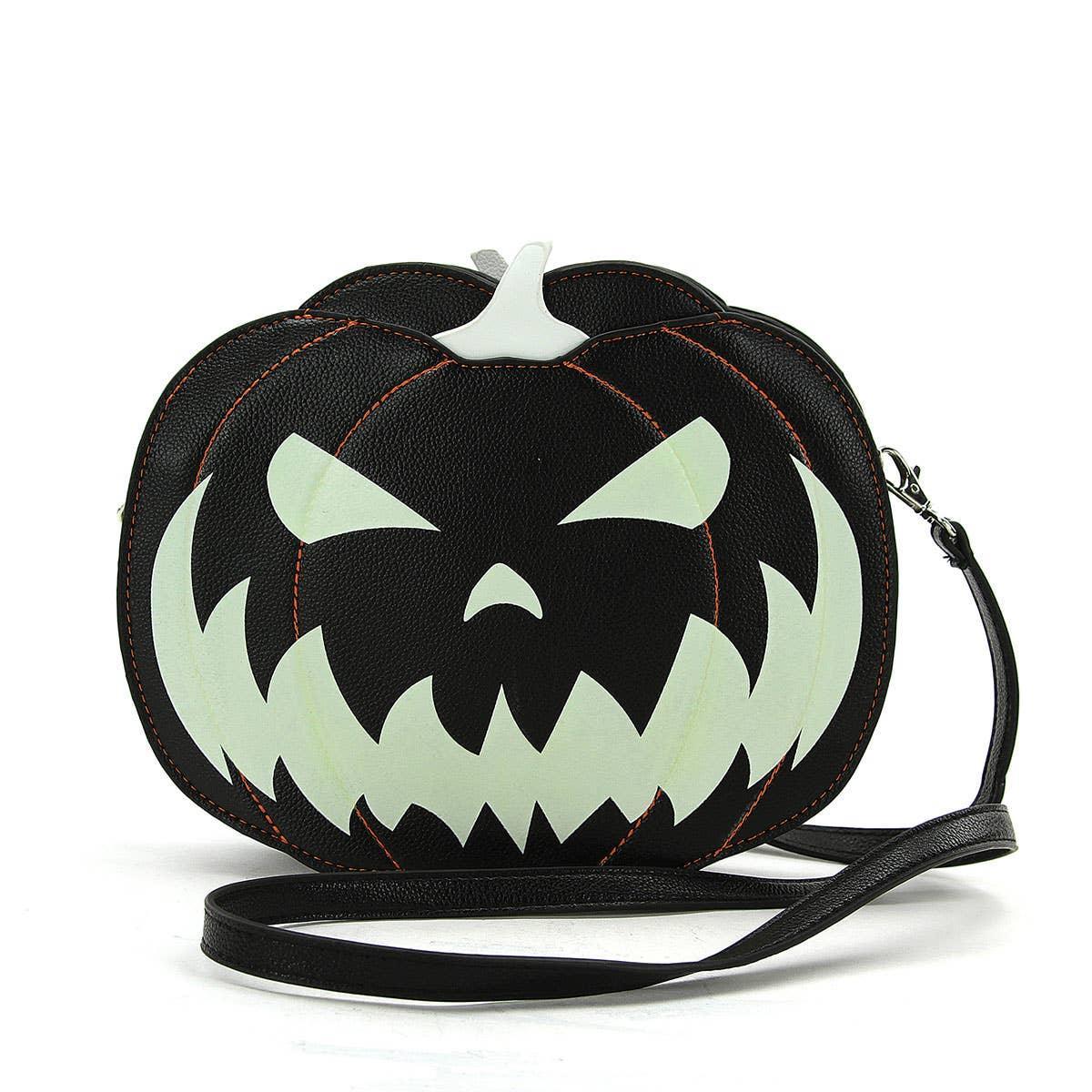 Glow in the Dark Jack O Lantern Crossbody Bag in Vinyl - McCabe's Costumes