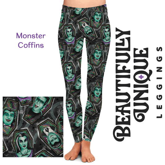 Monster Coffins (Semi-Exclusive) Leggings - McCabe's Costumes