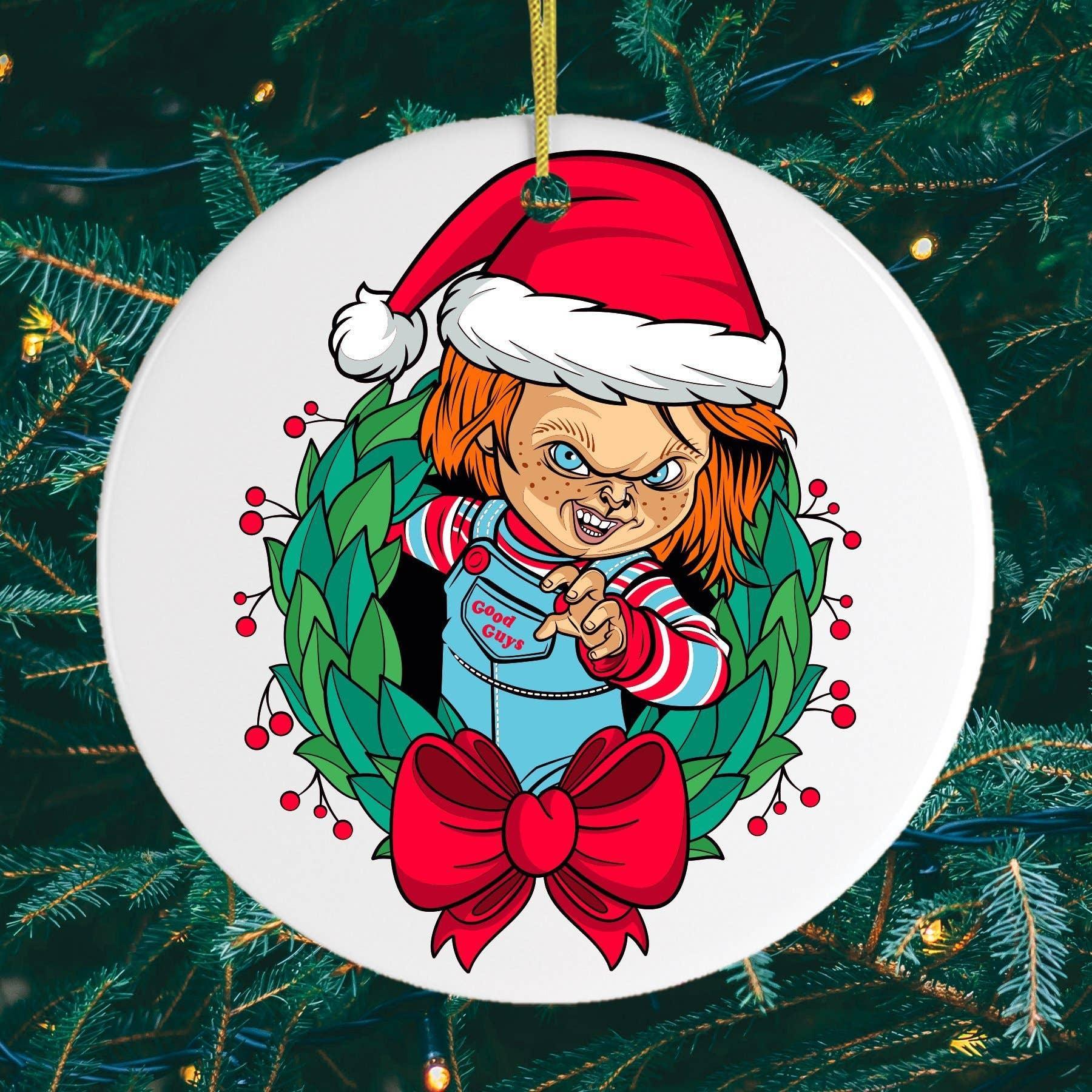 Santa Chucky Christmas Ornament: Circle - McCabe's Costumes