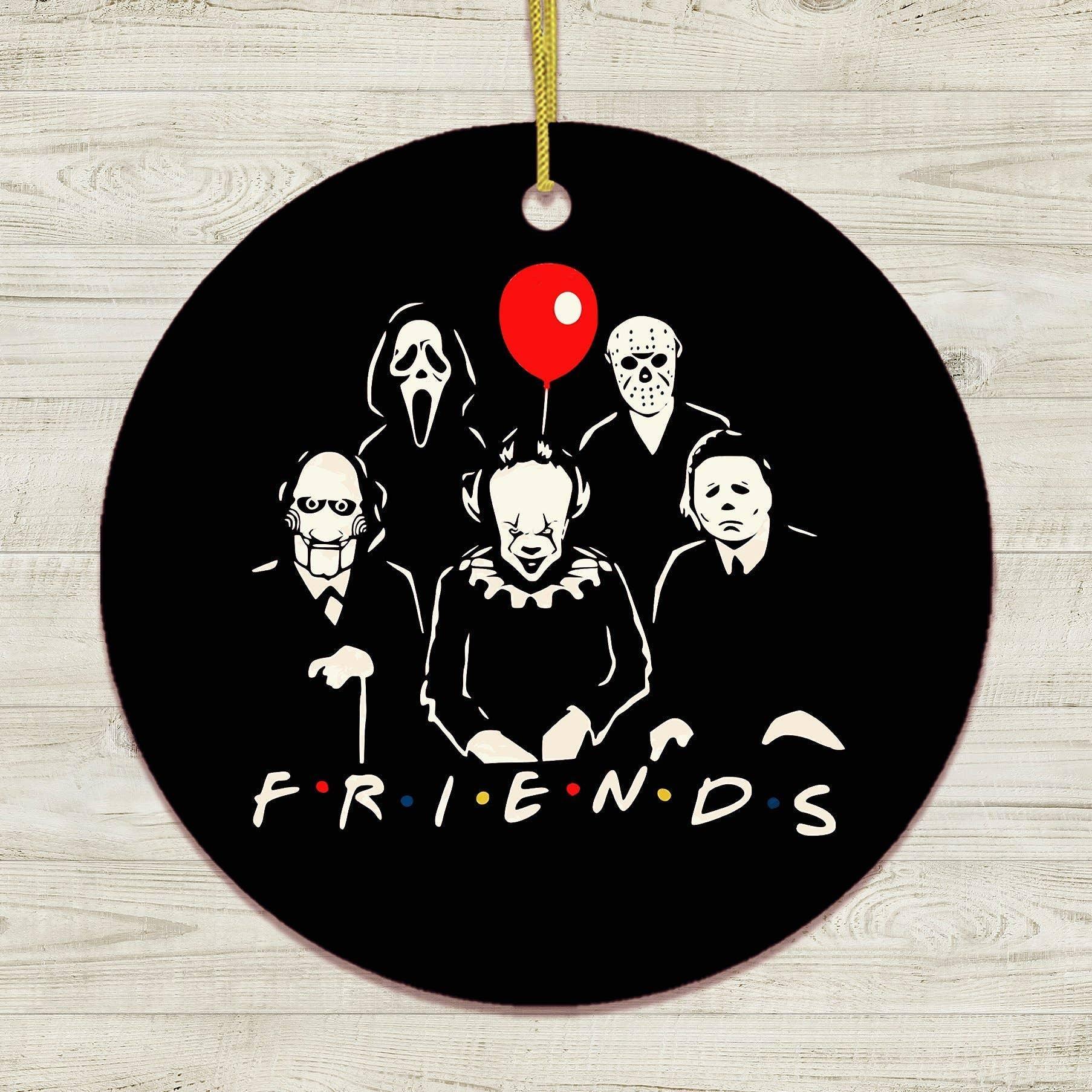 Horror Movie Villain Friends Ornament, Scary Christmas: Circle - McCabe's Costumes