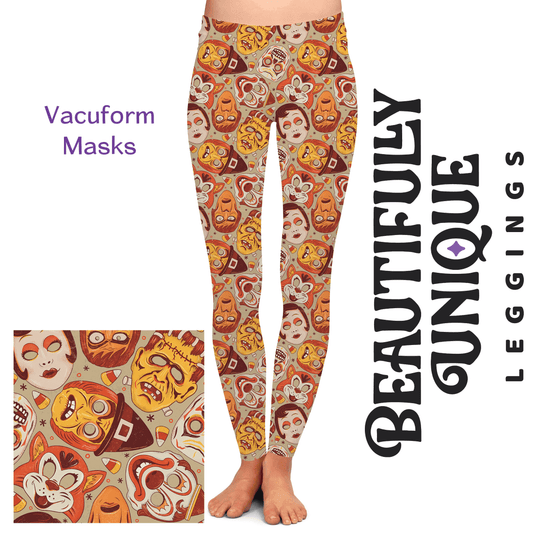 Vacuform Masks Halloween Leggings - McCabe's Costumes